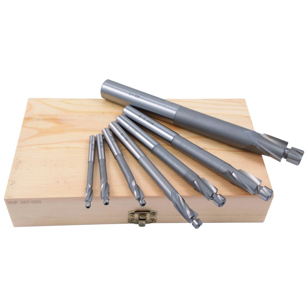 7 PIECE HIGH SPEED STEEL 3 FLUTE SOLID PILOT COUNTERBORE SET (2007-0002)