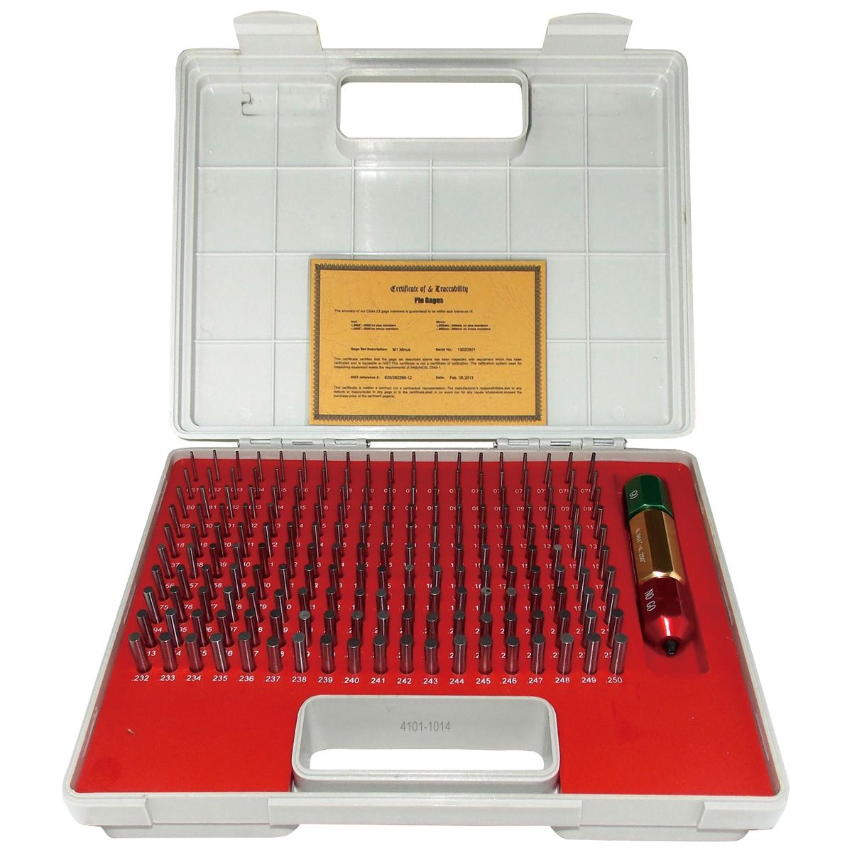 PRO-SERIES 190 PIECE .061-.250" PIN GAGE SET WITH CERTIFICATE (4101-0041)
