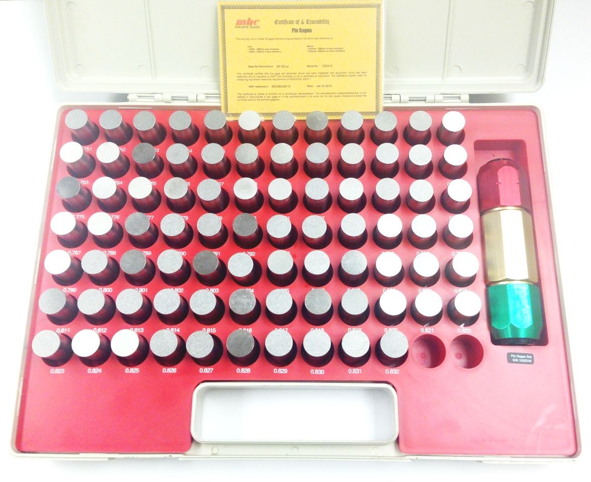 PRO-SERIES 82 PIECE .751-.832" PIN GAGE SET WITH CERTIFICATE (4101-0045)