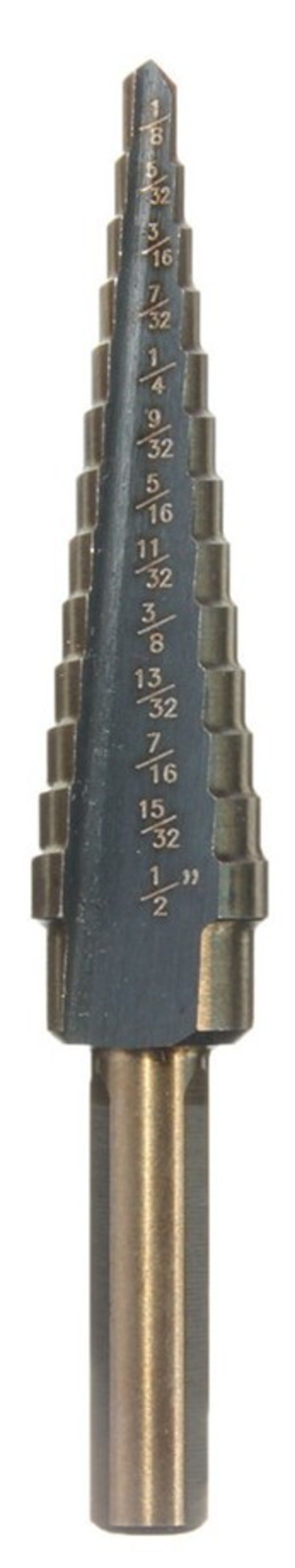 1/8-1/2" HIGH SPEED STEEL STEP DRILL WITH 13 STEPS (5000-0013)