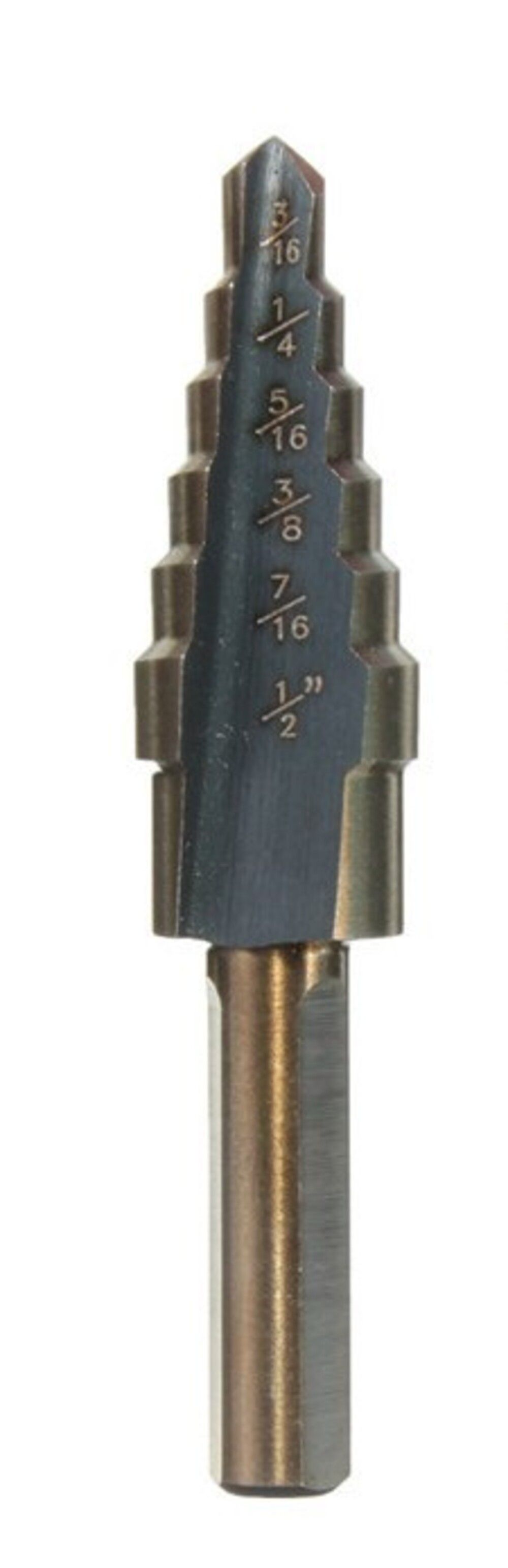 3/16-1/2" HIGH SPEED STEEL STEP DRILL WITH 6 STEPS (5000-0014)