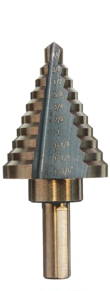 1/4-1-3/8" HIGH SPEED STEEL STEP DRILL WITH 10 STEPS (5000-0017)