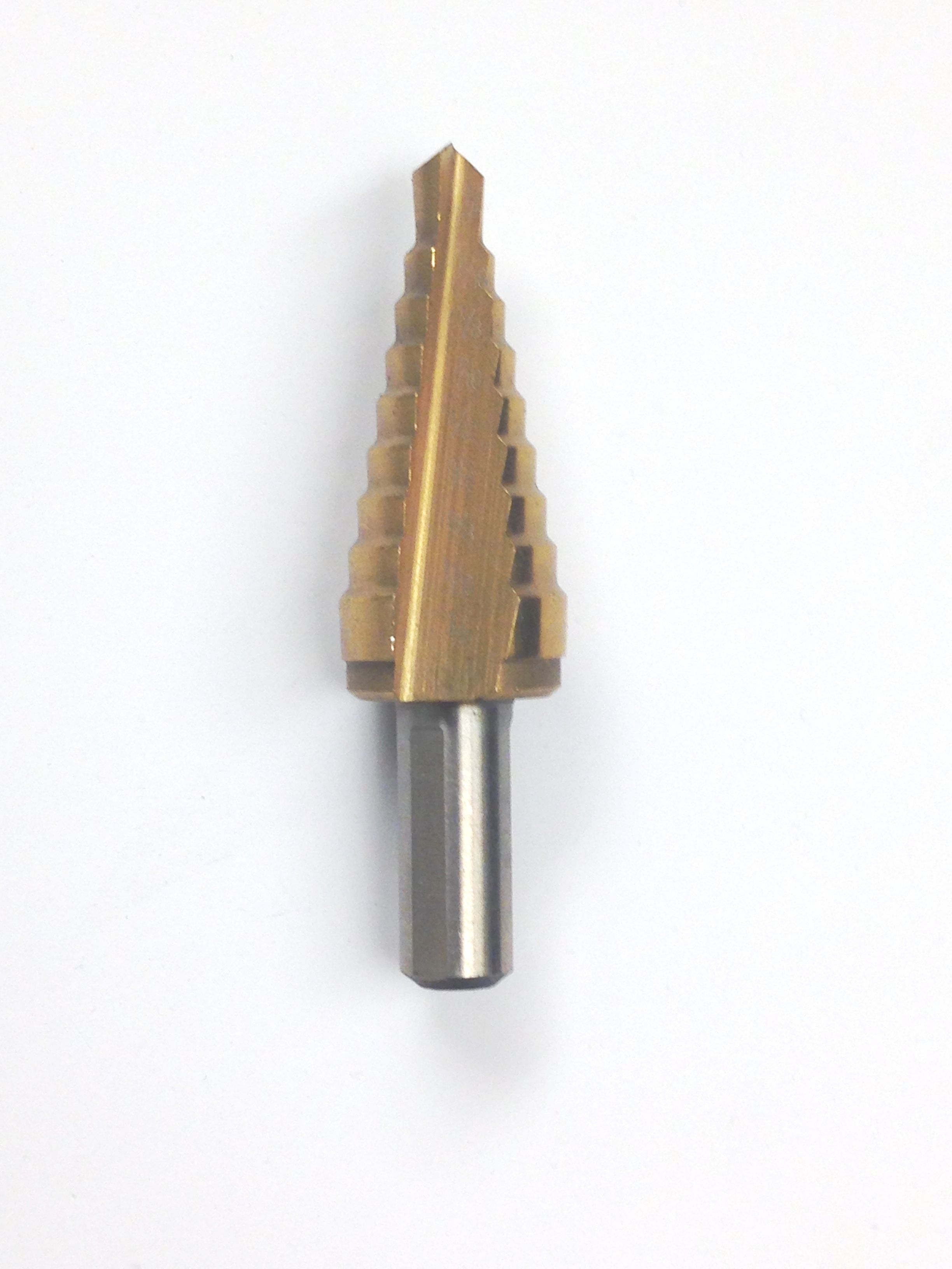 1/4-3/4" TiN COATED HIGH SPEED STEEL STEP DRILL WITH 9 STEPS (5000-0015)