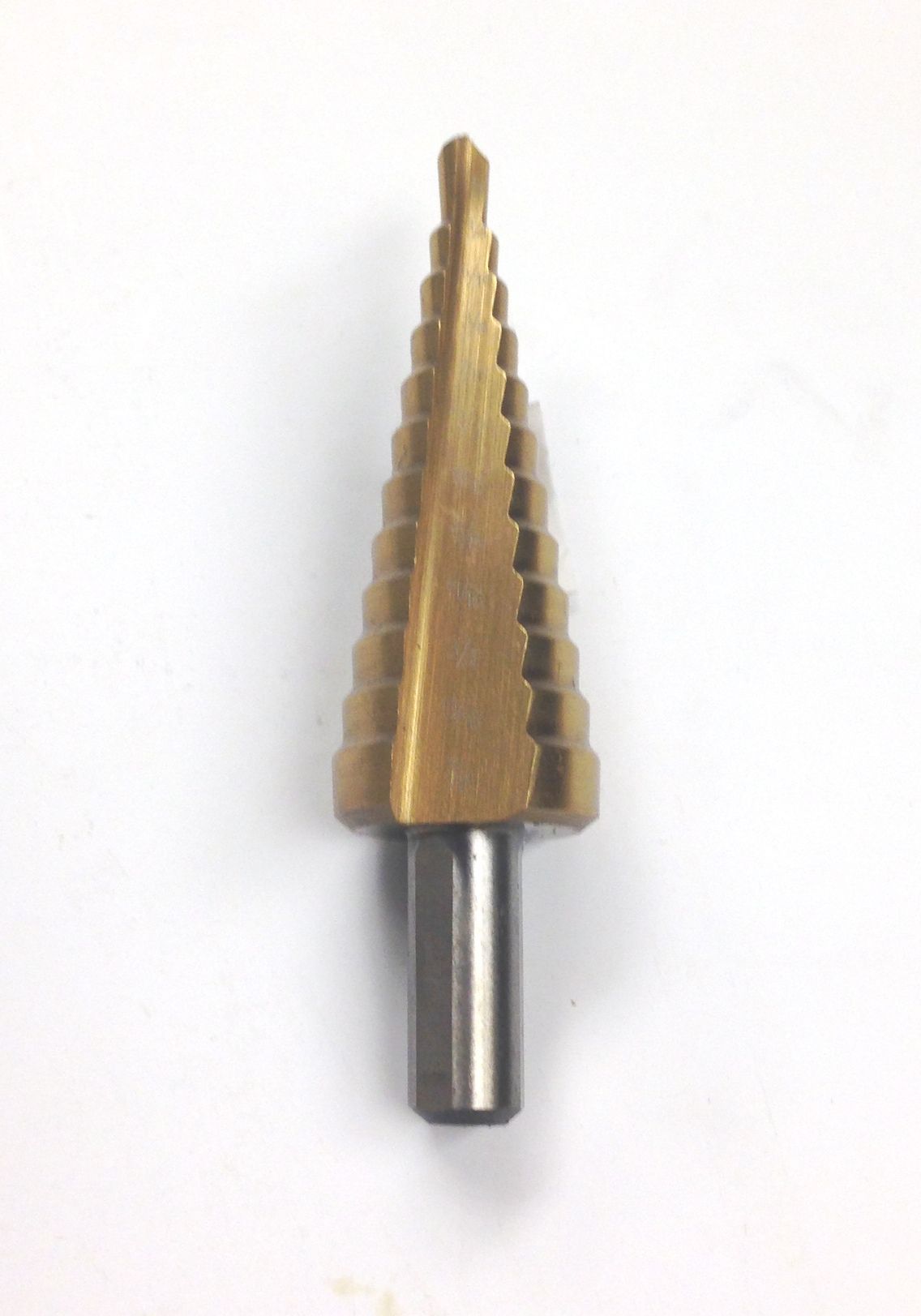 3/16-7/8" TiN COATED HIGH SPEED STEEL STEP DRILL WITH 12 STEPS (5000-0016)