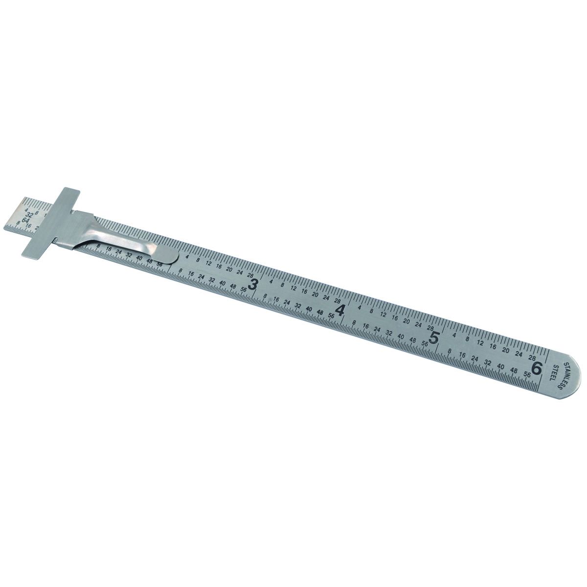 6 X 15/32" STAINLESS STEEL RULER (32NDS-64THS & DECIMAL) (7006-0001)