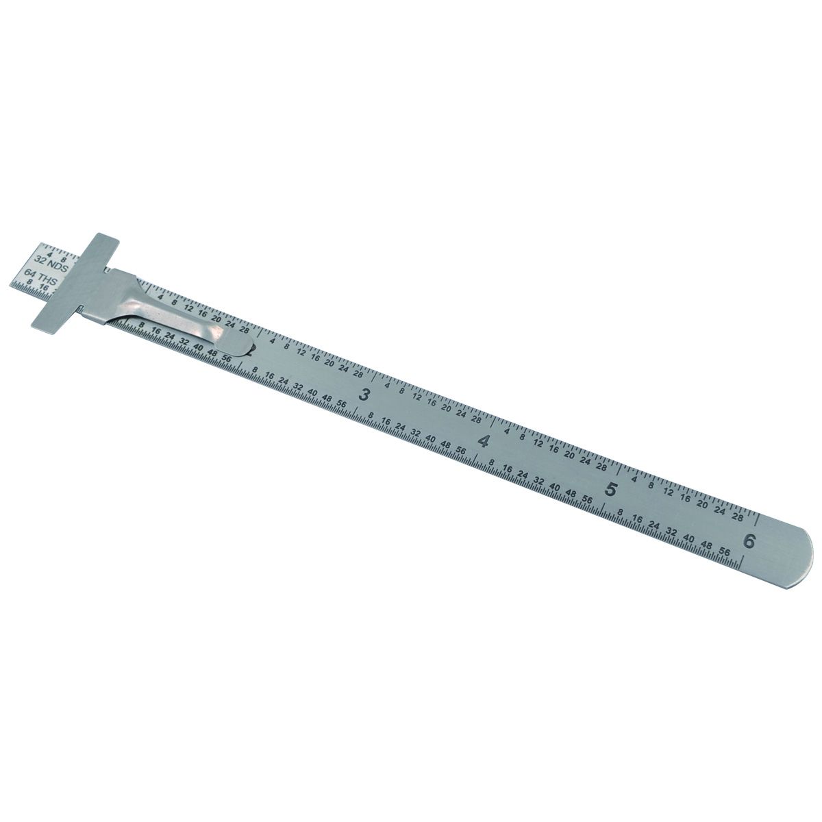 6 X 15/32" STAINLESS STEEL RULER (32NDS-64THS-MM & 0.5MM) (7006-0003)